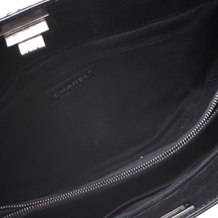 Pre Owned Chanel Black Quilted Aged Calfskin Leather Large Reissue Tote