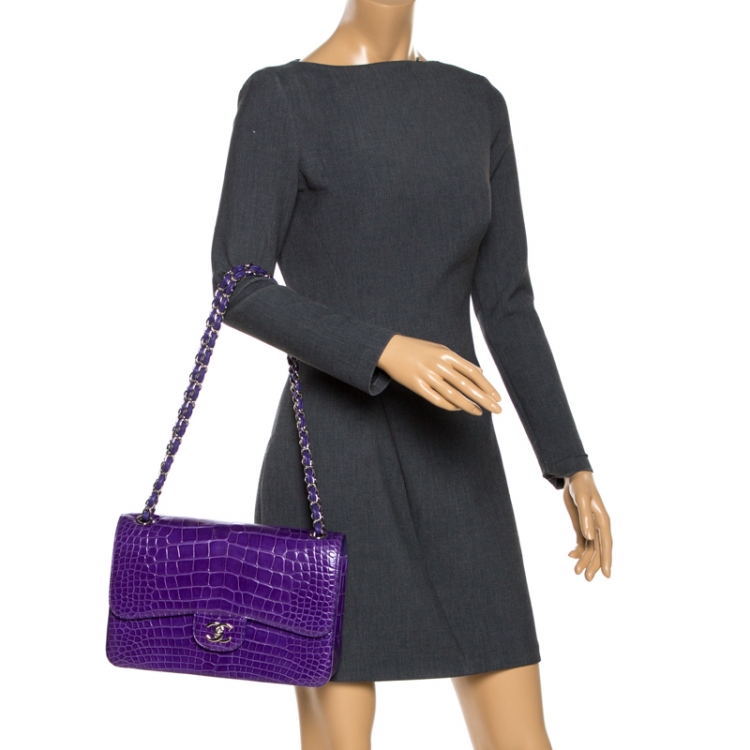 Chanel Purple Alligator Jumbo Classic Double Flap Bag Chanel | TLC