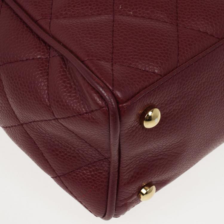 Pre Owned Chanel Caviar Skin Mini Boston Handbag