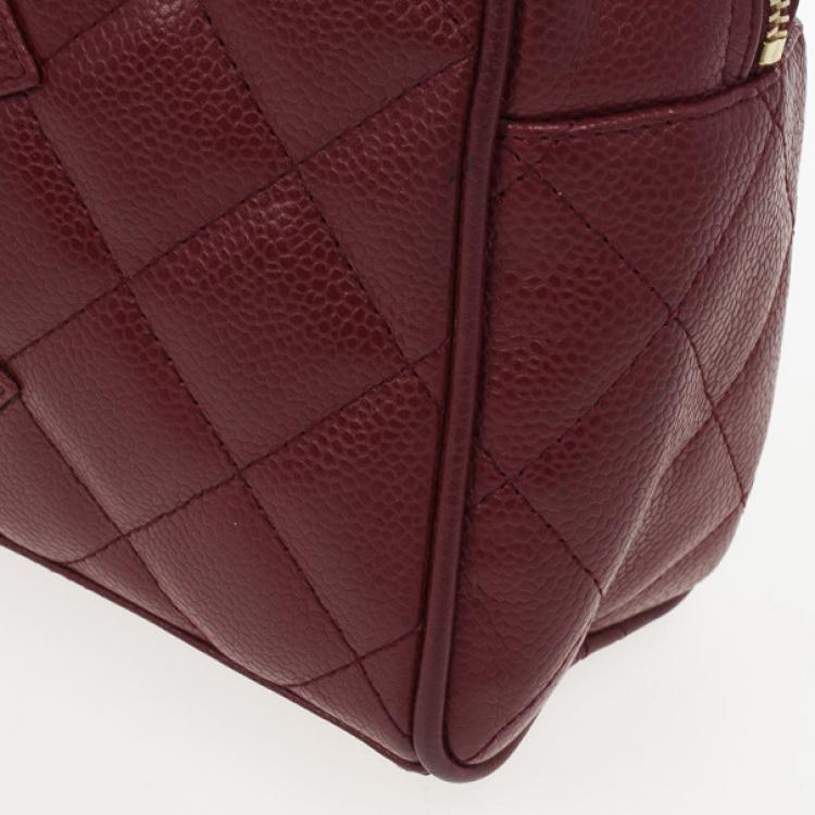 Pre Owned Chanel Caviar Skin Mini Boston Handbag