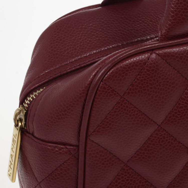 Pre Owned Chanel Caviar Skin Mini Boston Handbag