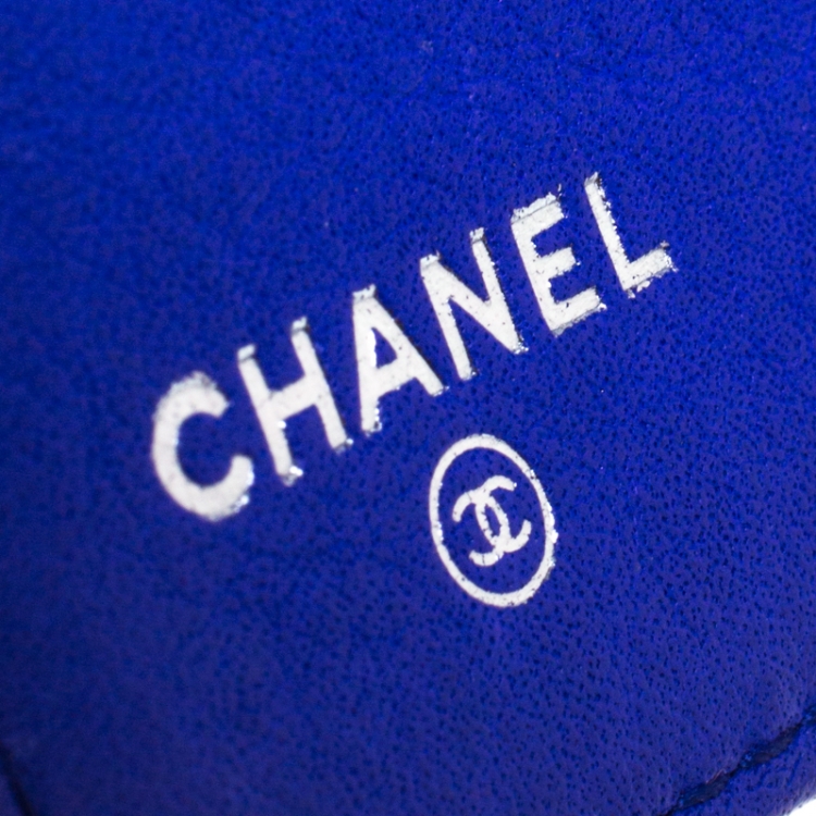 Pre Owned Chanel Purple Wild Stitch Quilted Leather Yen Bifold Wallet