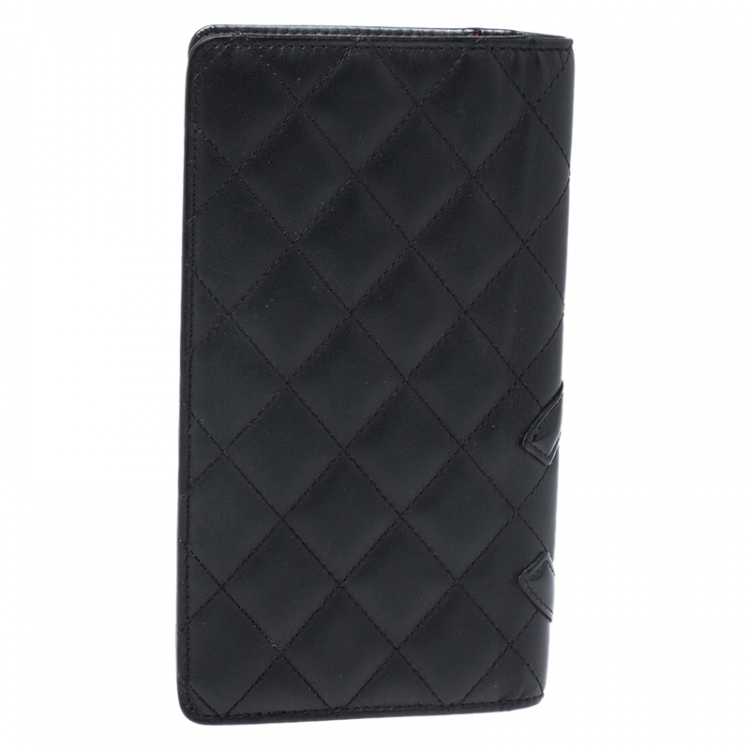 مملوكة مسبقًا Chanel Black Leather Cambon Ligne Bifold Wallet