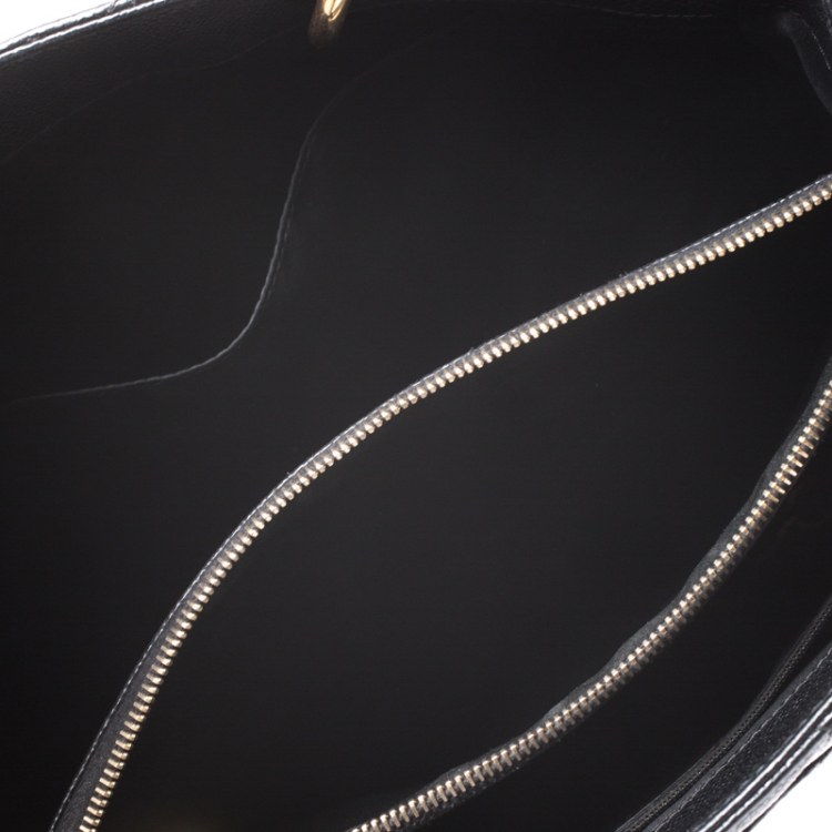 Pre Owned Chanel Black Quilted Caviar Leather Grand Shopper Tote