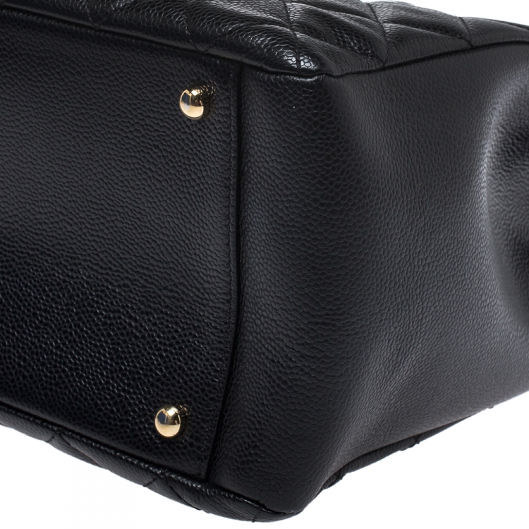 Pre Owned Chanel Black Quilted Caviar Leather XL Grand Shopper Tote