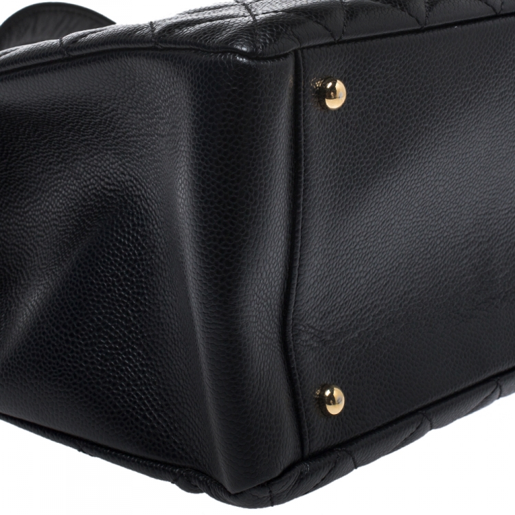 Pre Owned Chanel Black Quilted Caviar Leather XL Grand Shopper Tote