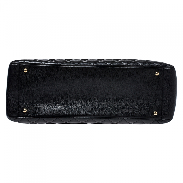 Pre Owned Chanel Black Quilted Caviar Leather XL Grand Shopper Tote