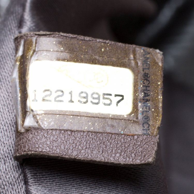 Pre Owned Chanel Metallic Grey Vinyl Rock in Moscow Flap Bag