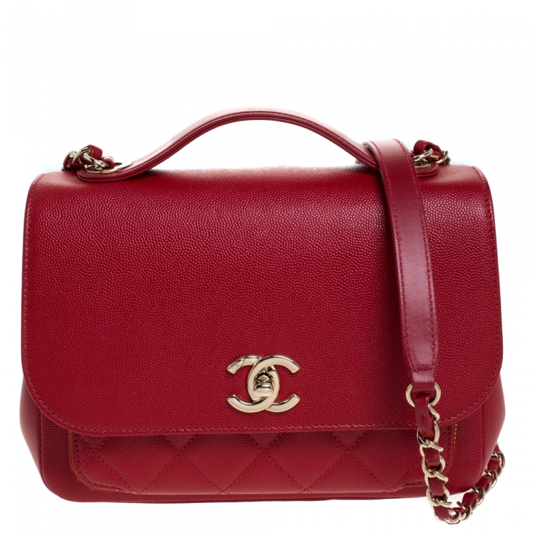 Chanel Red Caviar Leather Small Business Affinity Flap Shoulder Bag Chanel  | TLC
