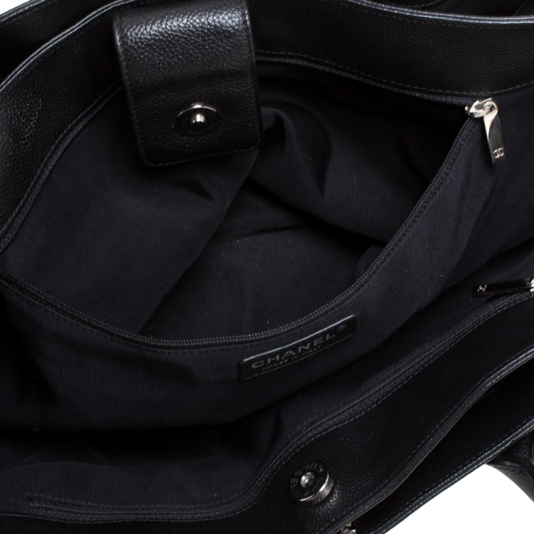 Pre Owned Chanel Black Leather Large Cerf Executive Tote