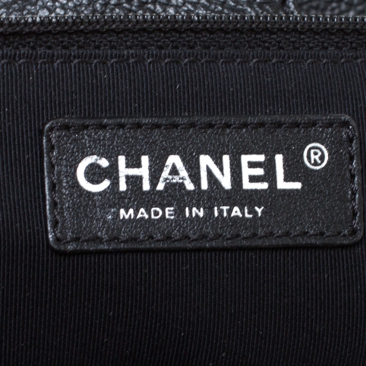 Pre Owned Chanel Black Leather Large Cerf Executive Tote