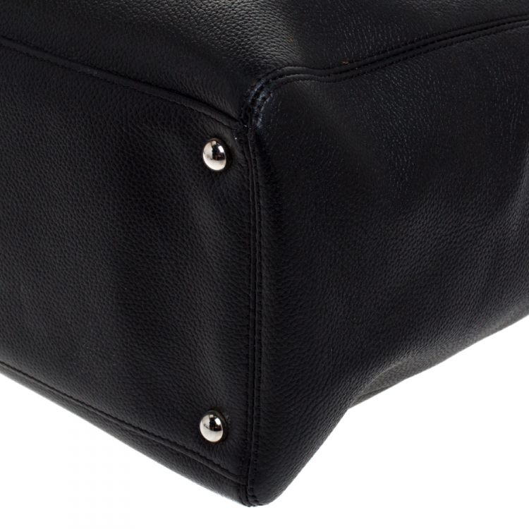 Pre Owned Chanel Black Leather Large Cerf Executive Tote