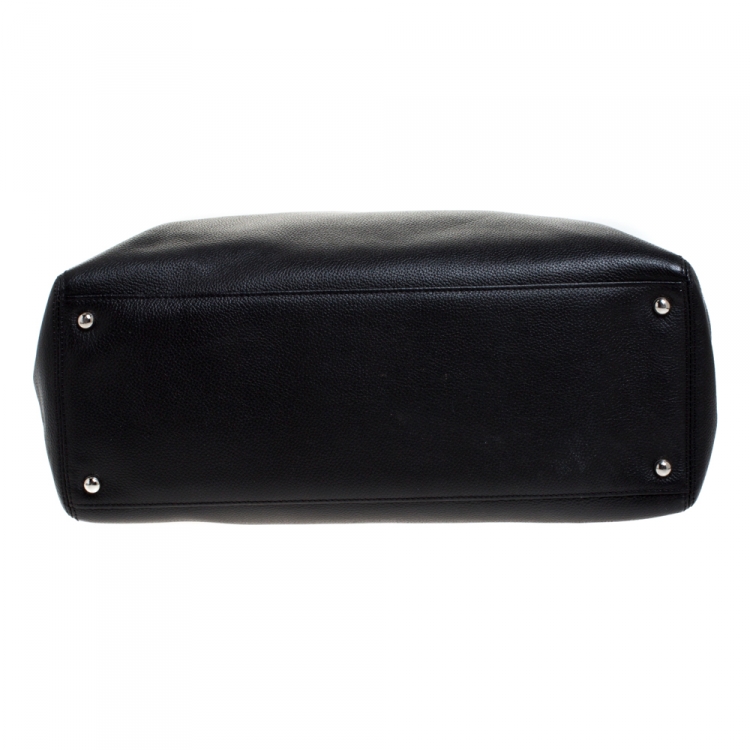 Pre Owned Chanel Black Leather Large Cerf Executive Tote