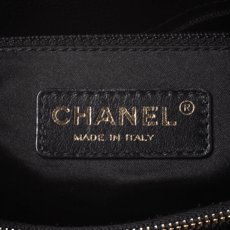 Pre Owned Chanel Black Quilted Caviar Leather Grand Shopper Tote