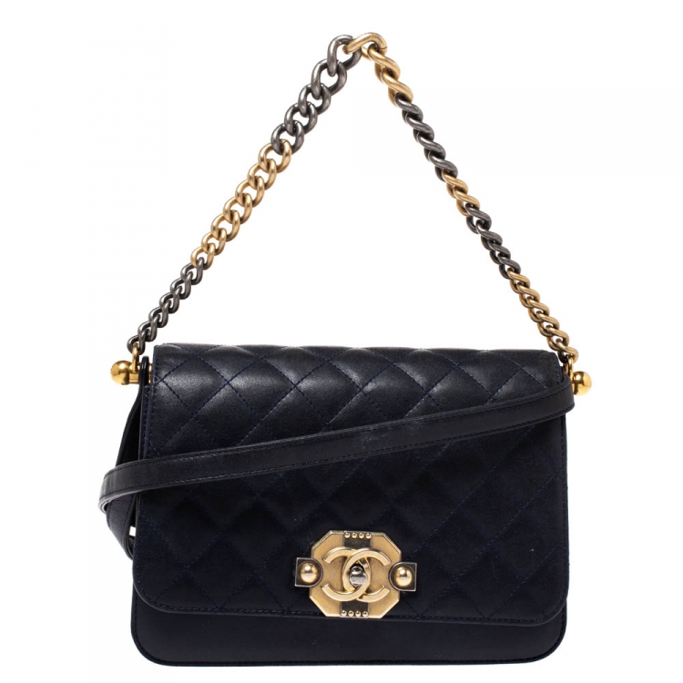 Chanel Navy Blue Quilted Leather Convertible Bag Chanel | TLC