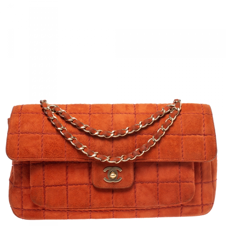 Chanel Orange Stitch Square Quilted Suede Single Flap Bag Chanel | The  Luxury Closet