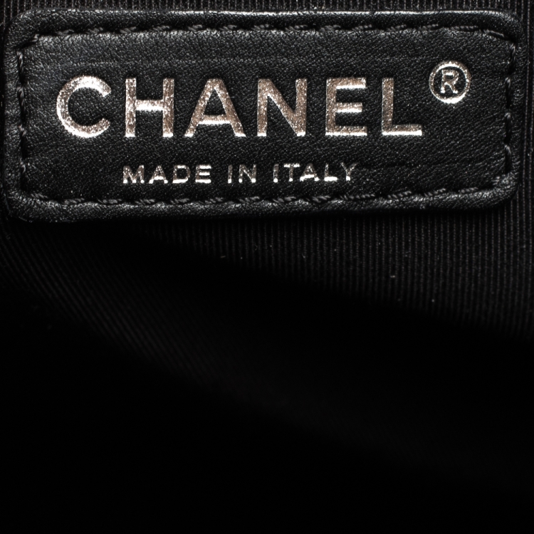 Pre Owned Chanel Black Quilted Patent Leather CC Bowler Bag