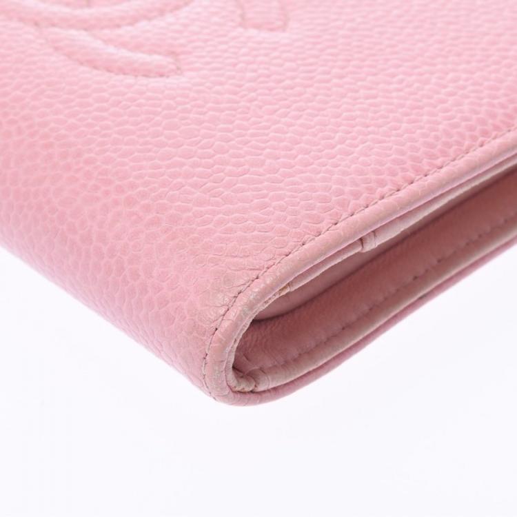 مملوكة مسبقًا Chanel Pink Caviar Leather Small Bifold Wallet 