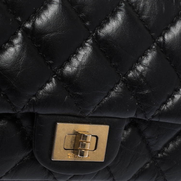 Pre Owned Chanel Black Quilted Leather Reissue 2.55 Belt Bag