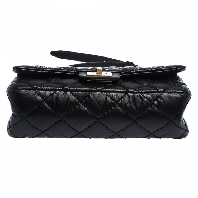 Pre Owned Chanel Black Quilted Leather Reissue 2.55 Belt Bag