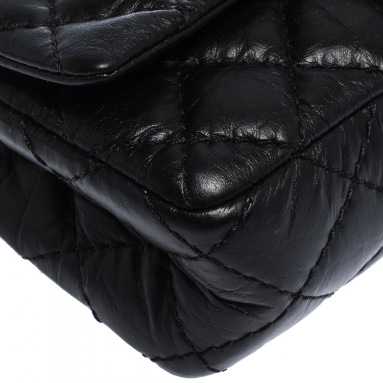 Pre Owned Chanel Black Quilted Leather Reissue 2.55 Belt Bag
