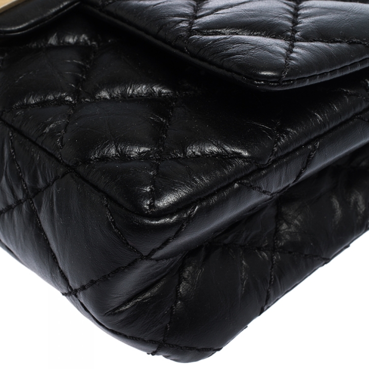 Pre Owned Chanel Black Quilted Leather Reissue 2.55 Belt Bag