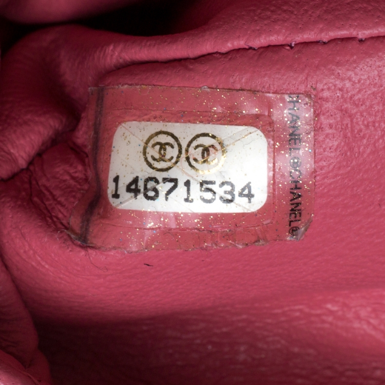 Pre Owned Chanel Pink Quilted Leather Jeweled CC Mini Single Flap Bag