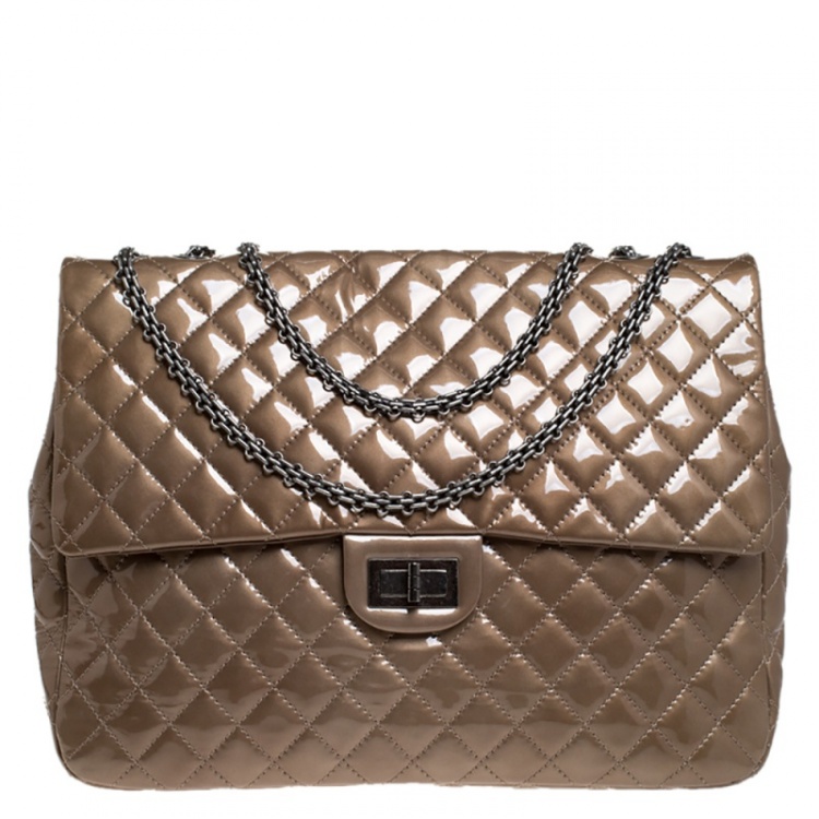 Chanel Brown Quilted Patent Leather XL 2.55 Reissue Flap Bag Chanel | The  Luxury Closet