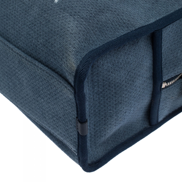 Pre Owned Chanel Blue Denim and Leather Deauville Bowler Bag