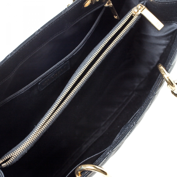 Pre Owned Chanel Black Caviar Leather Grand Shopper Tote
