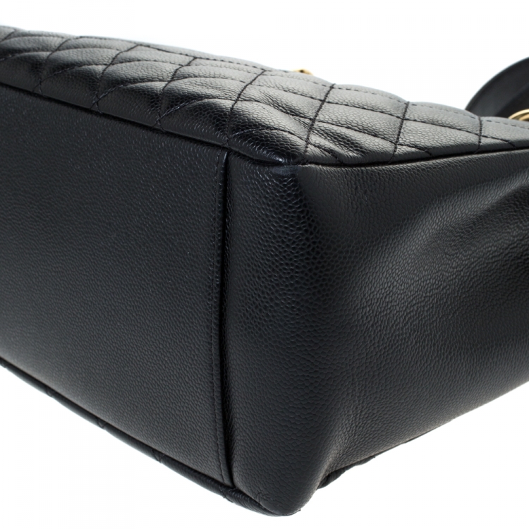 Pre Owned Chanel Black Caviar Leather Grand Shopper Tote