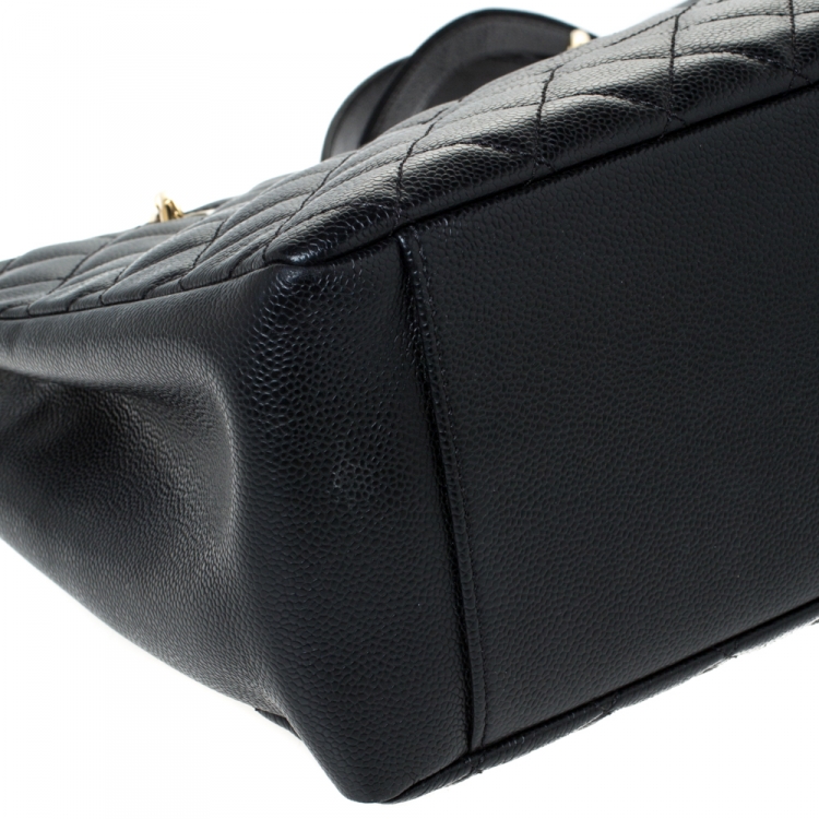 Pre Owned Chanel Black Caviar Leather Grand Shopper Tote