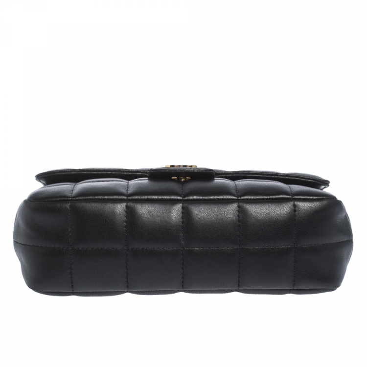 Pre Owned Chanel Black Chocolate Bar Leather Mini Flap Bag