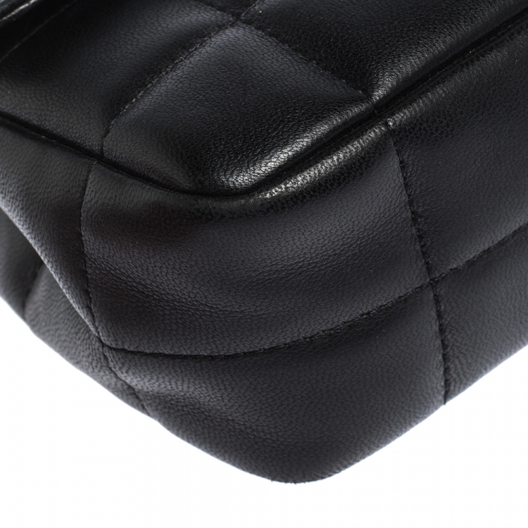 Pre Owned Chanel Black Chocolate Bar Leather Mini Flap Bag