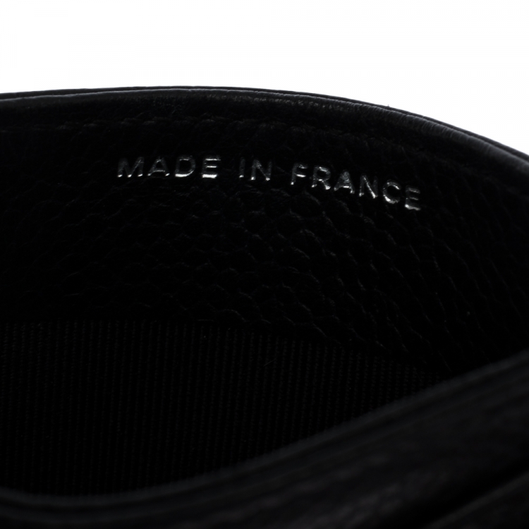 Pre Owned Chanel Black Quilted Caviar Leather CC Card Case