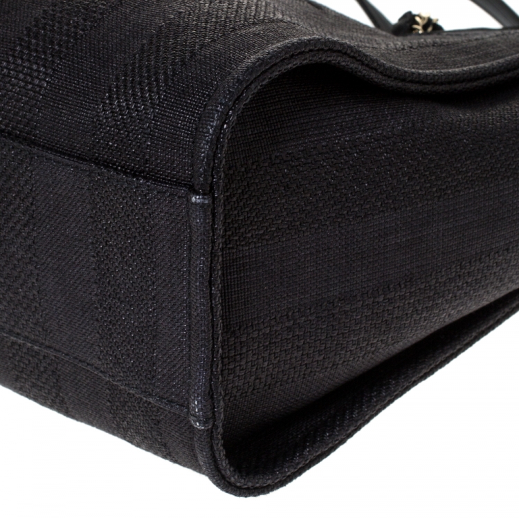 Pre Owned Chanel Black Straw and Leather Small Deauville Shopper Tote