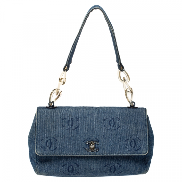 Rare Vintage CHANEL Denim Flap Bag