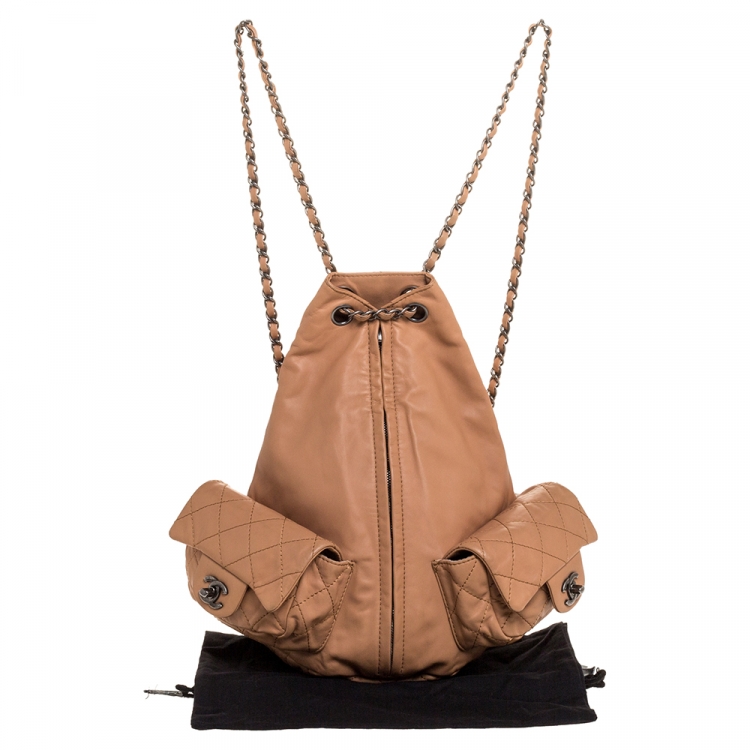 مملوكة مسبقًا Chanel Beige Quilted Leather Small Backpack Is Back Backpack