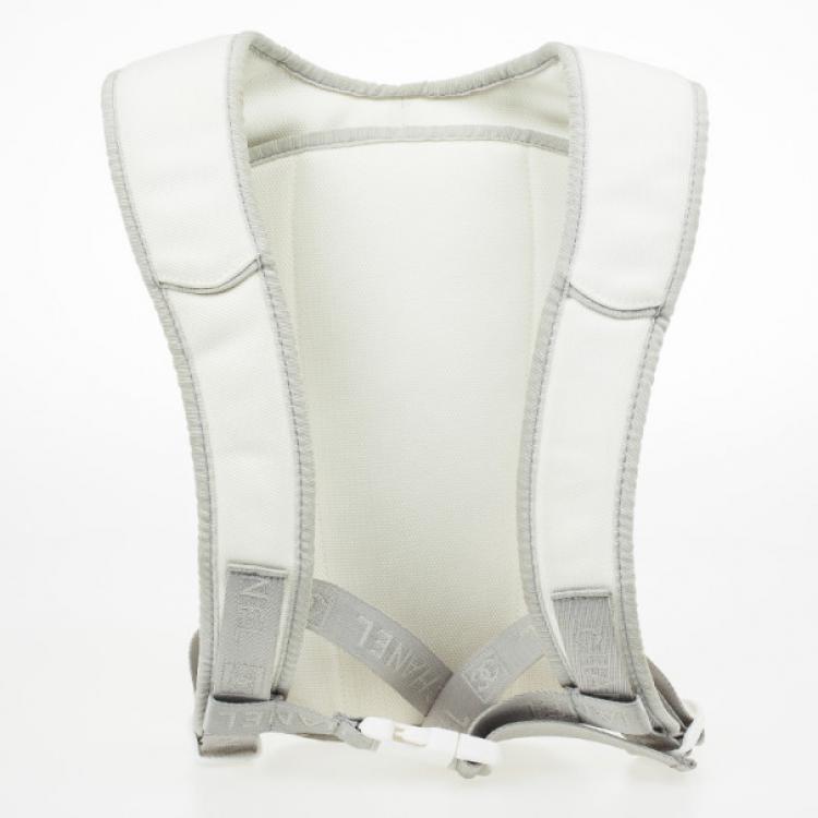 Pre Owned Chanel White Nylon Sport Flat Backpack Bag