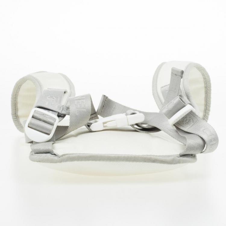 Pre Owned Chanel White Nylon Sport Flat Backpack Bag