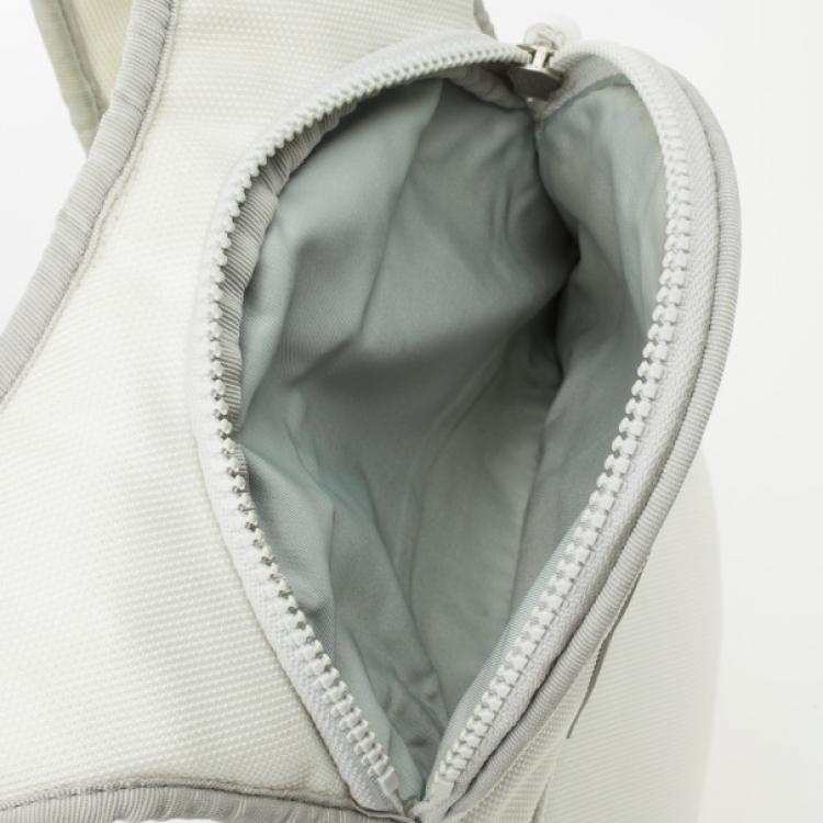 Pre Owned Chanel White Nylon Sport Flat Backpack Bag