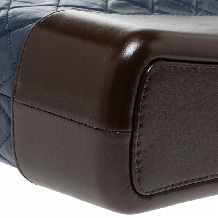 Pre Owned Chanel Blue/Brown Leather Gabrielle Hobo 