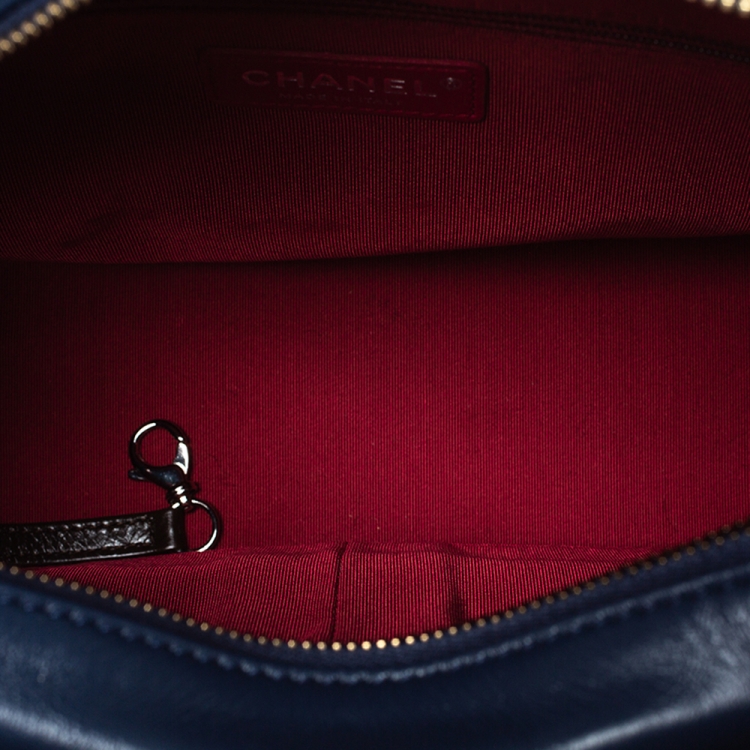 Pre Owned Chanel Blue/Brown Leather Gabrielle Hobo 