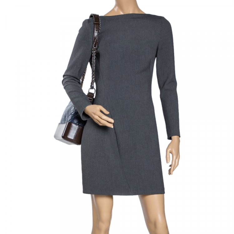 Pre Owned Chanel Blue/Brown Leather Gabrielle Hobo 