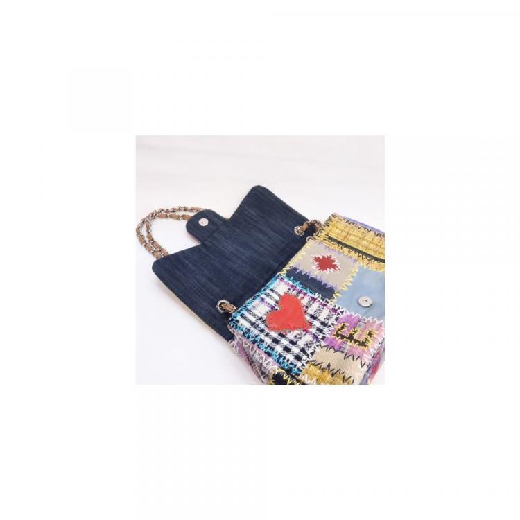 Pre Owned Chanel Multicolor Patchwork Classic Single Flap Bag