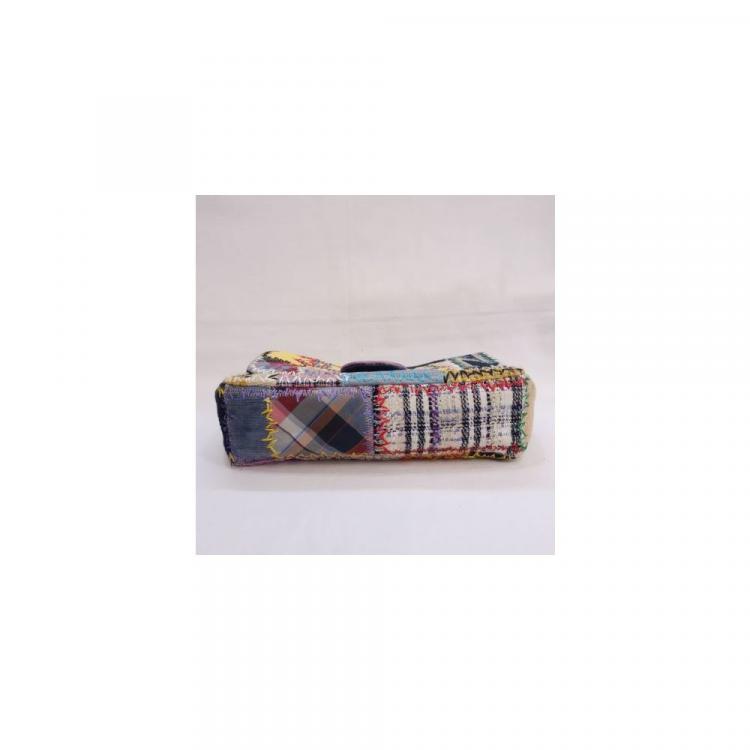 Pre Owned Chanel Multicolor Patchwork Classic Single Flap Bag