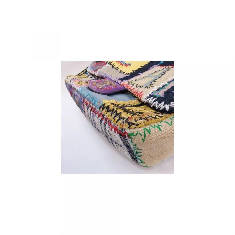Pre Owned Chanel Multicolor Patchwork Classic Single Flap Bag