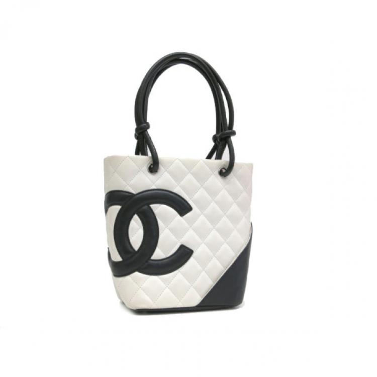 Chanel White and Black Small Ligne Cambon Tote Chanel | TLC