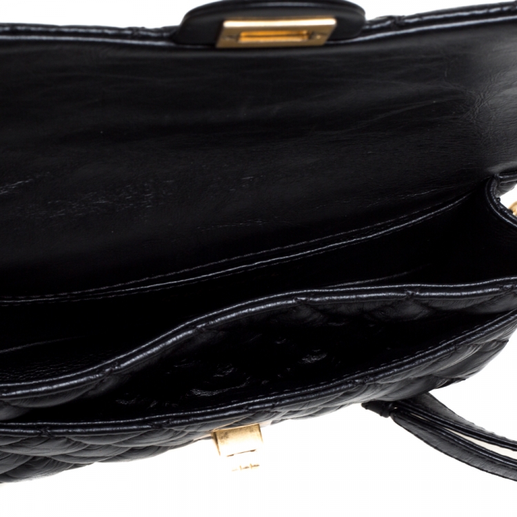 Pre Owned Chanel Black Quilted Leather Reissue 2.55 Belt Bag