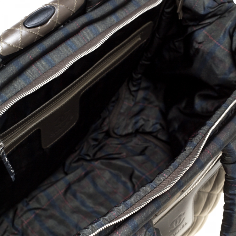 Pre Owned Chanel Fatigue Quilted Nylon Coco Cocoon Rolling Trolley